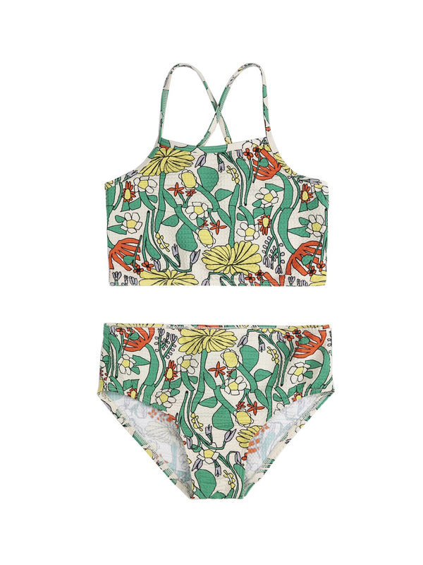 Bikini Floral White Recycled Polyamide Swim Shorts