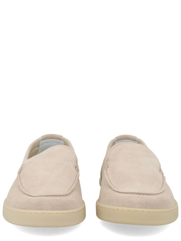 Loafers Suede Beige Calf Leather