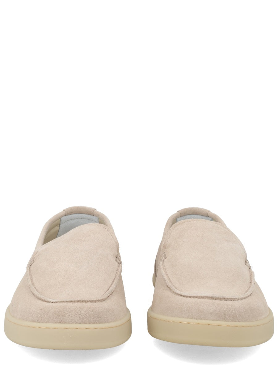 Loafers Suede Beige Calf Leather