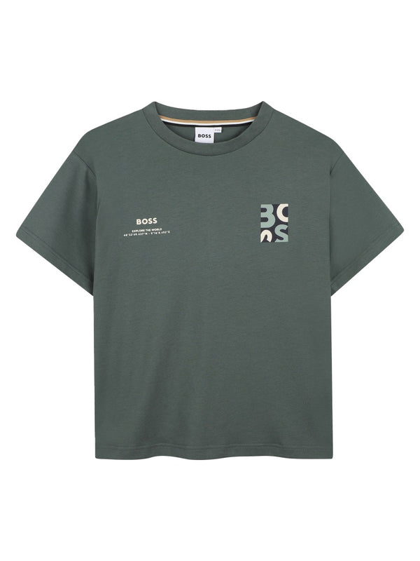 T-Shirt With Logo Green Cotton - Trimming: T-shirts