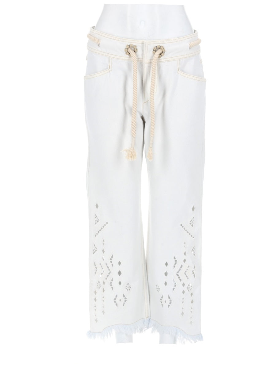 Trousers Alison White Cotton