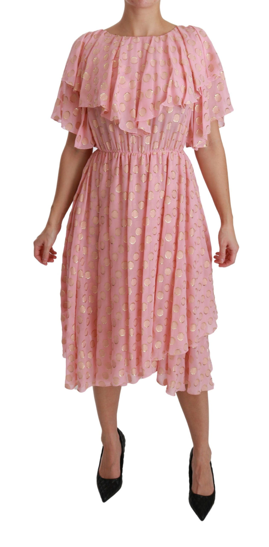 Dolce & Gabbana 89% Silk 11% Metalized Fiber dress in pink