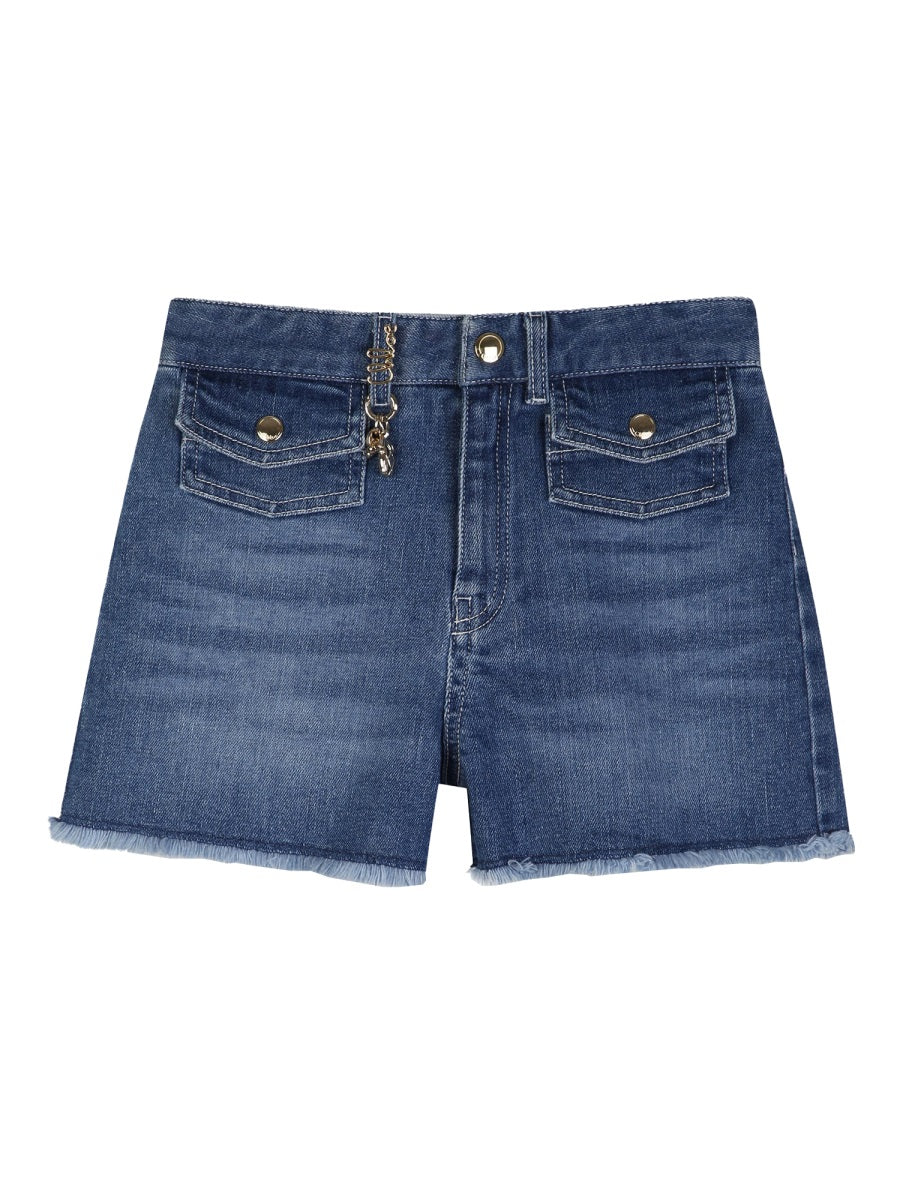 Shorts Grey Denim Cotton