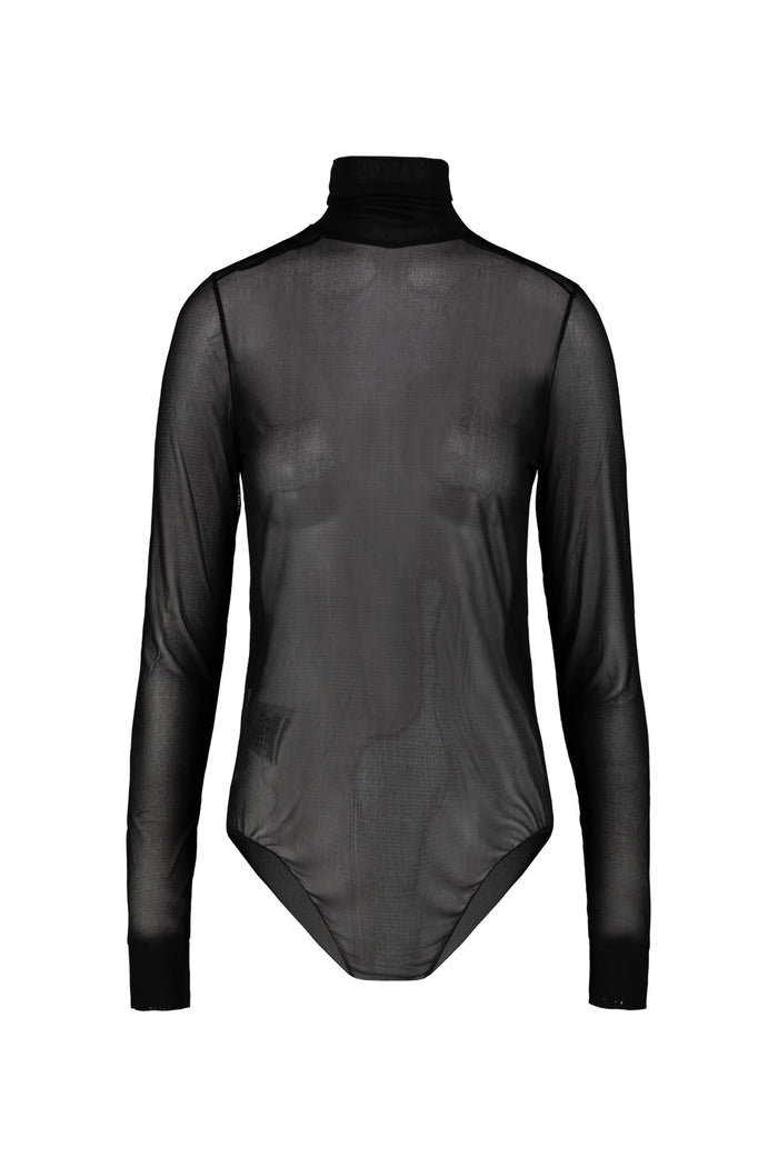 Turtleneck Bodysuit Black Viscose Body