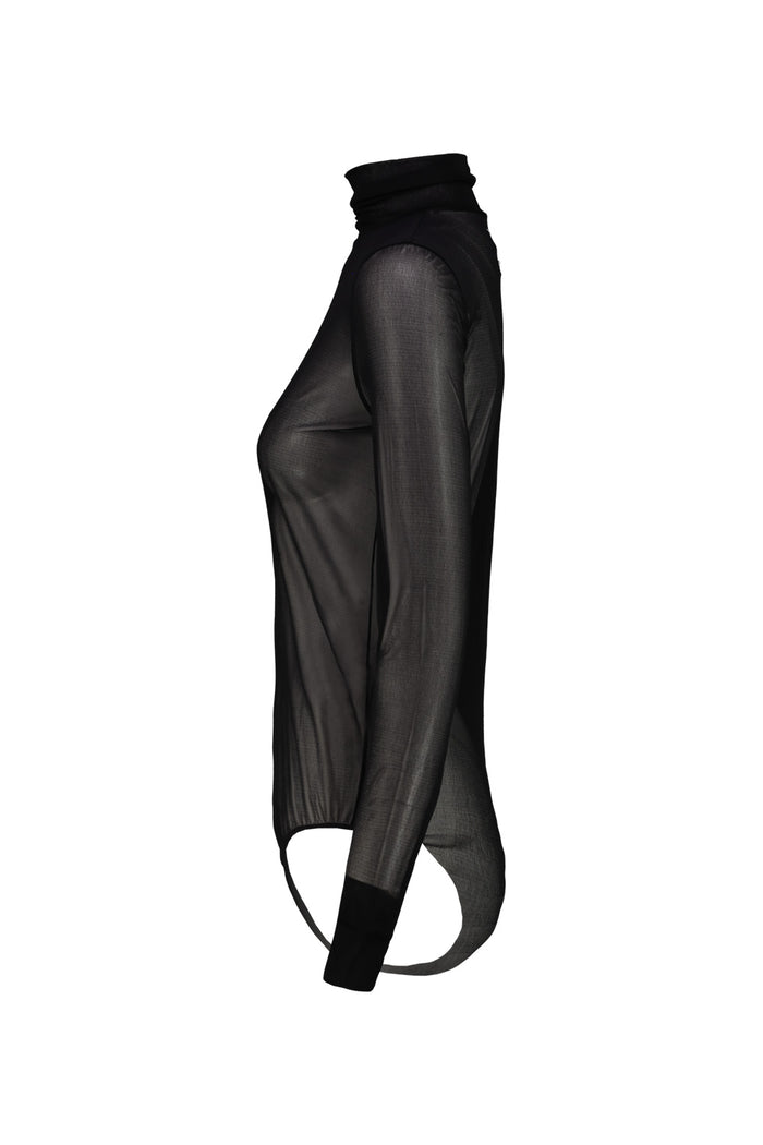 Turtleneck Bodysuit Black Viscose Body