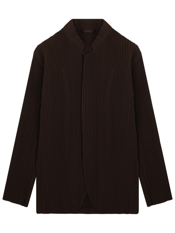 Pleated Jacket Brown Polyester