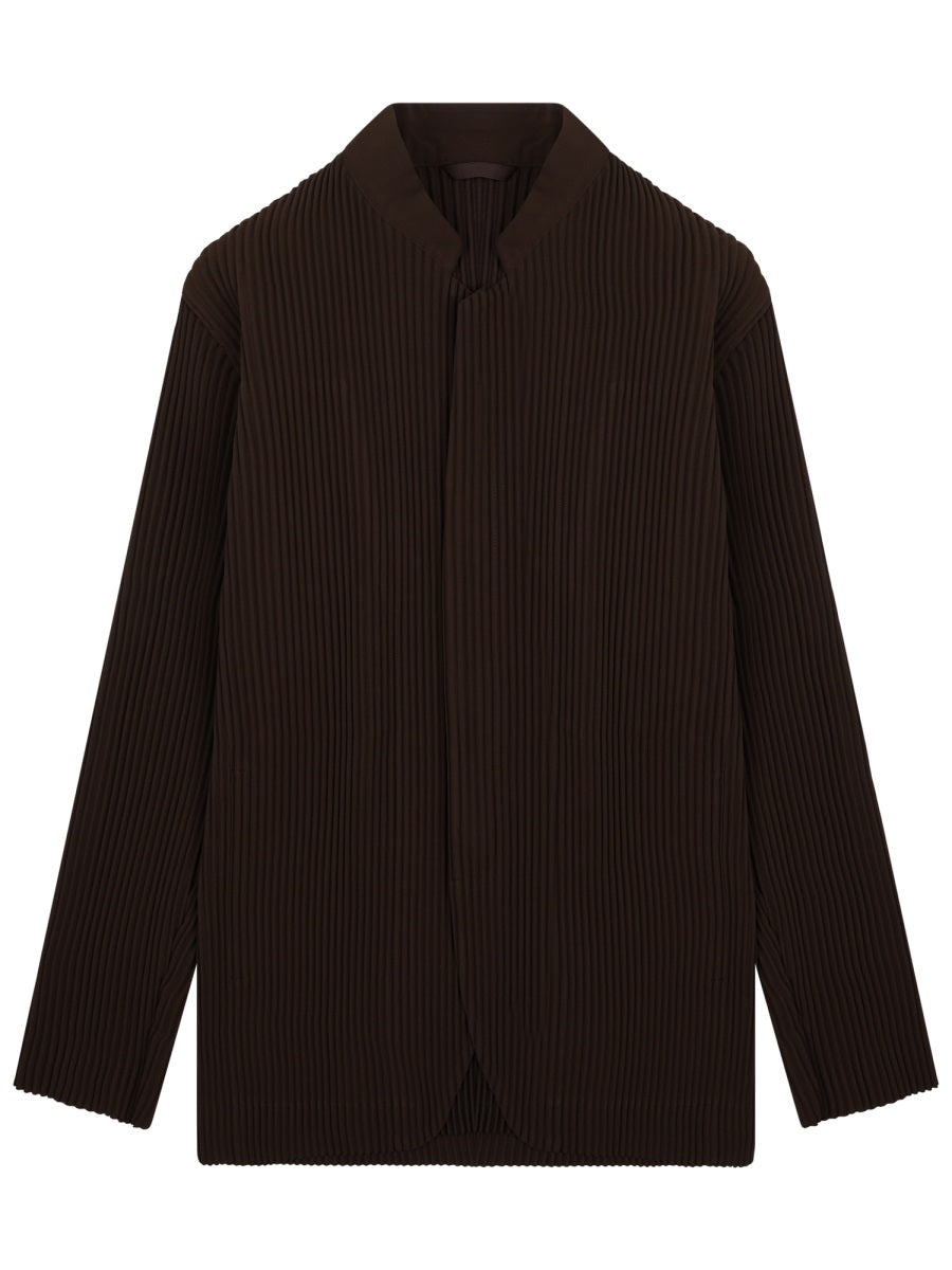 Pleated Jacket Brown Polyester