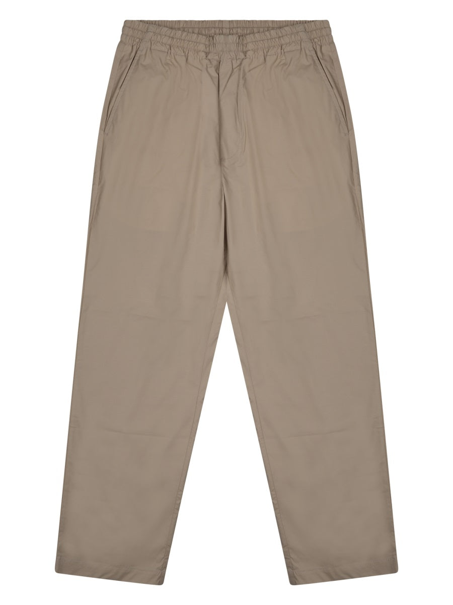 Trousers Famil Drawstring Beige Cotton Elastane