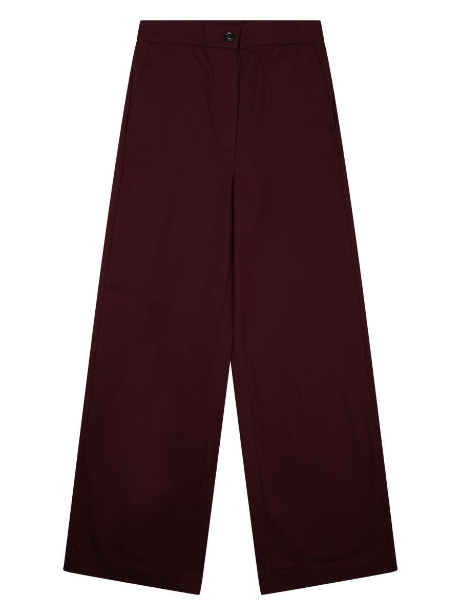 Palazzo Trousers Bordeaux Cotton