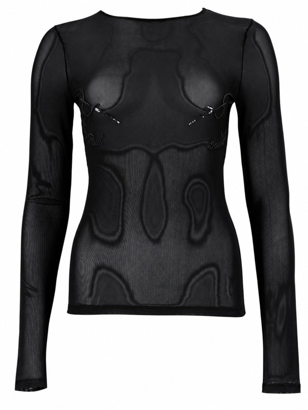 Top Black Polyamide Tops