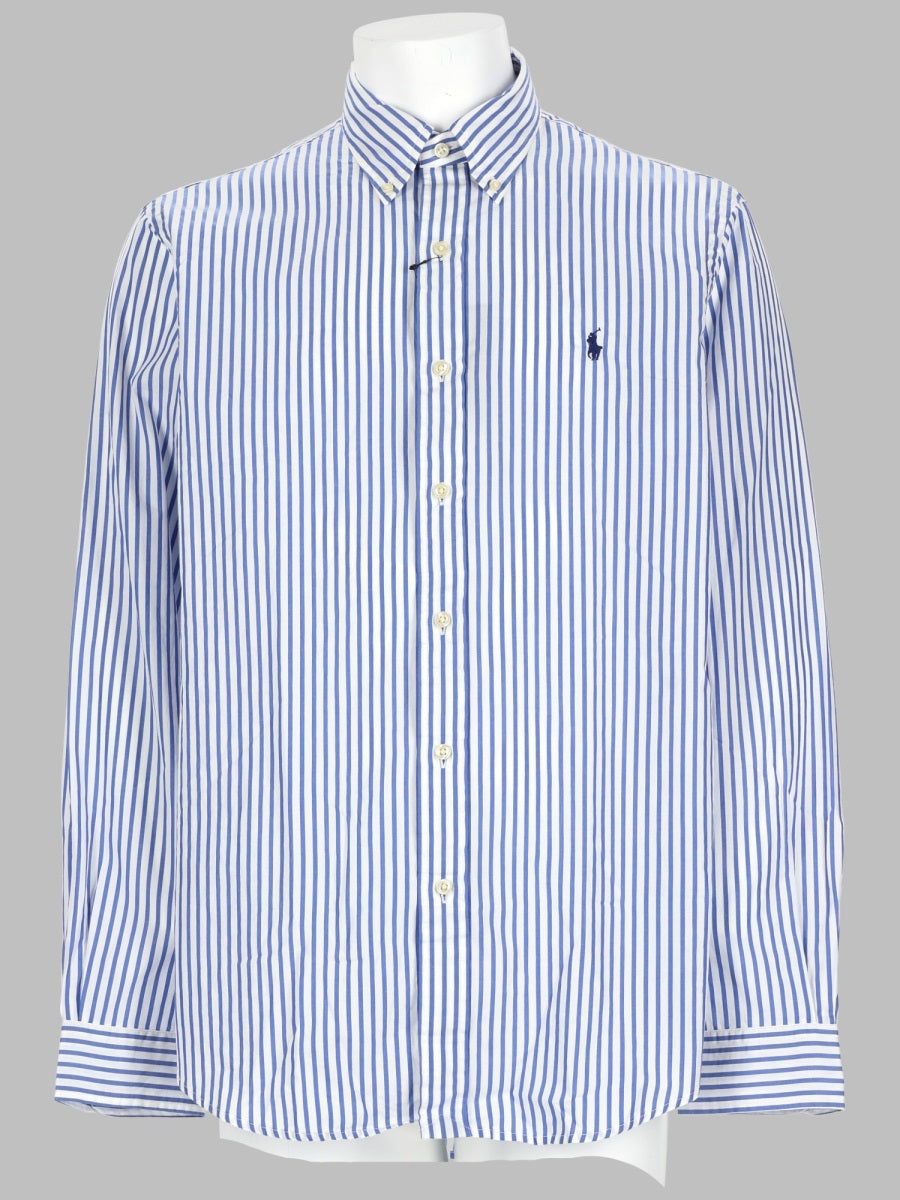 Shirt With Logo Azure Cotton