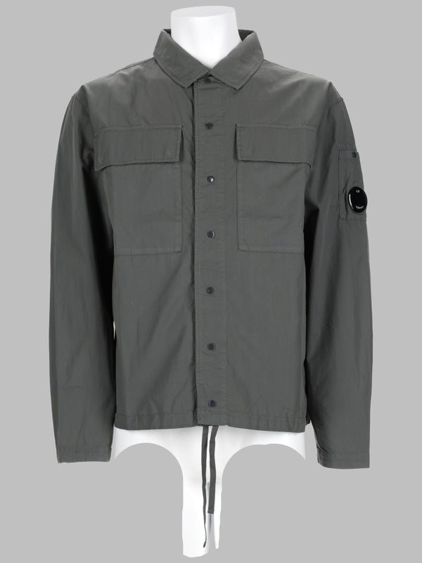 Overshirt With Buttons Charcoal Cotton Jacket