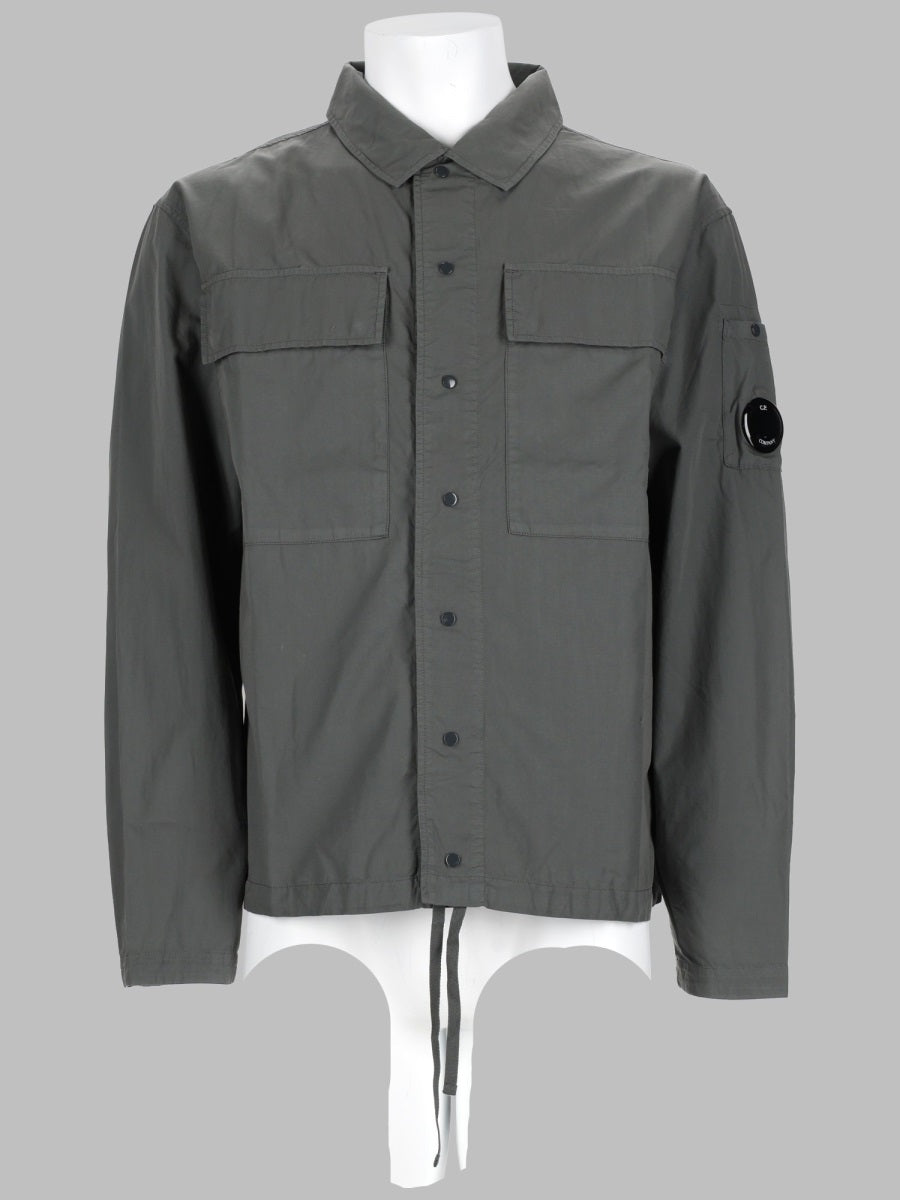 Overshirt With Buttons Charcoal Cotton Jacket