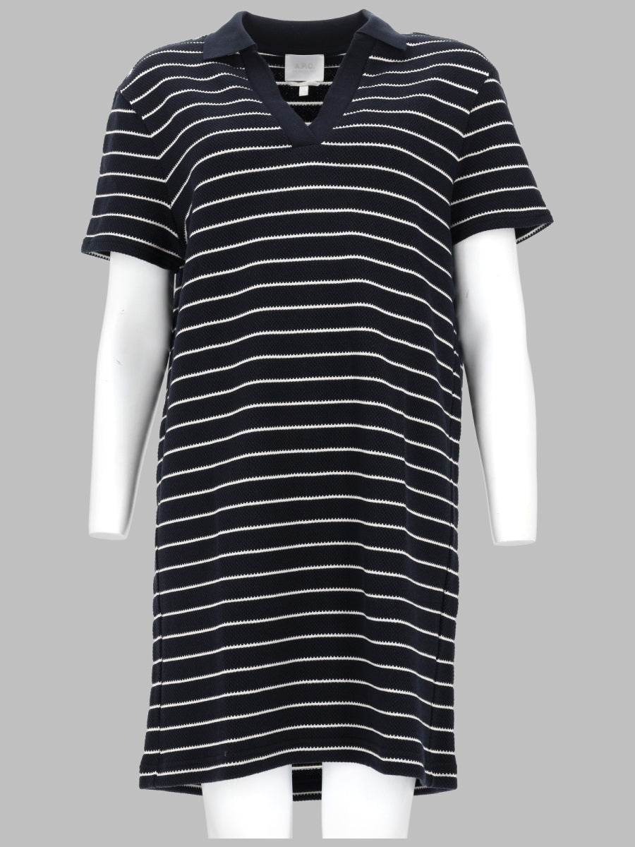 Polo Dress Blue Cotton