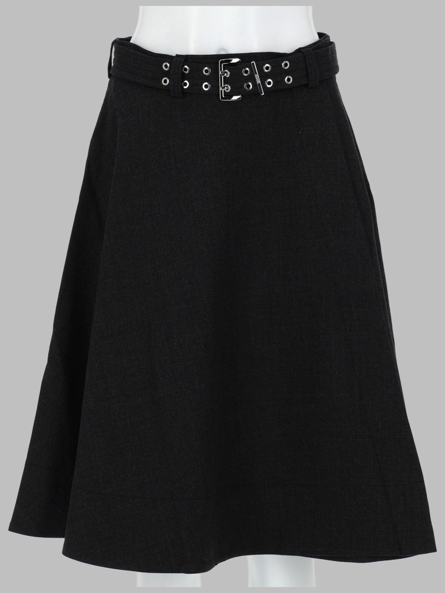 Wrap Skirt With Belt Black Recycled Polyester