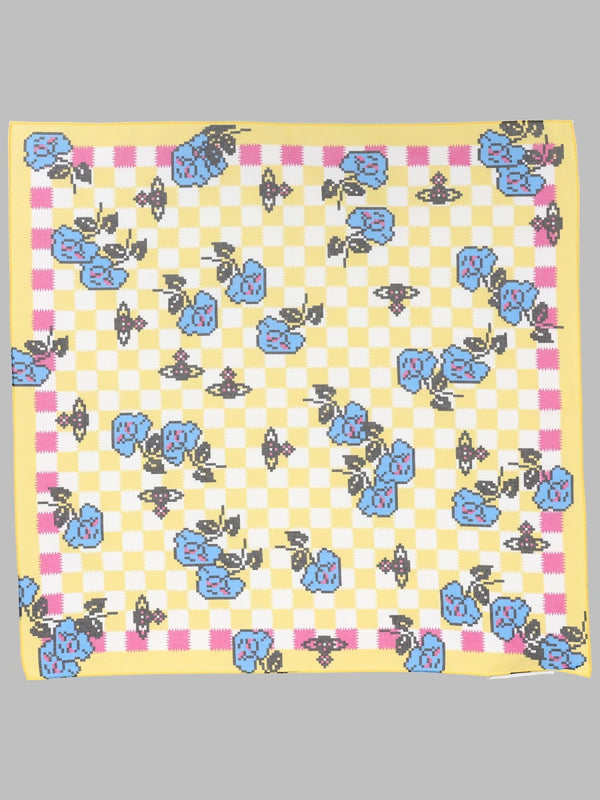 Scarf Pixel Rose Yellow Cotton