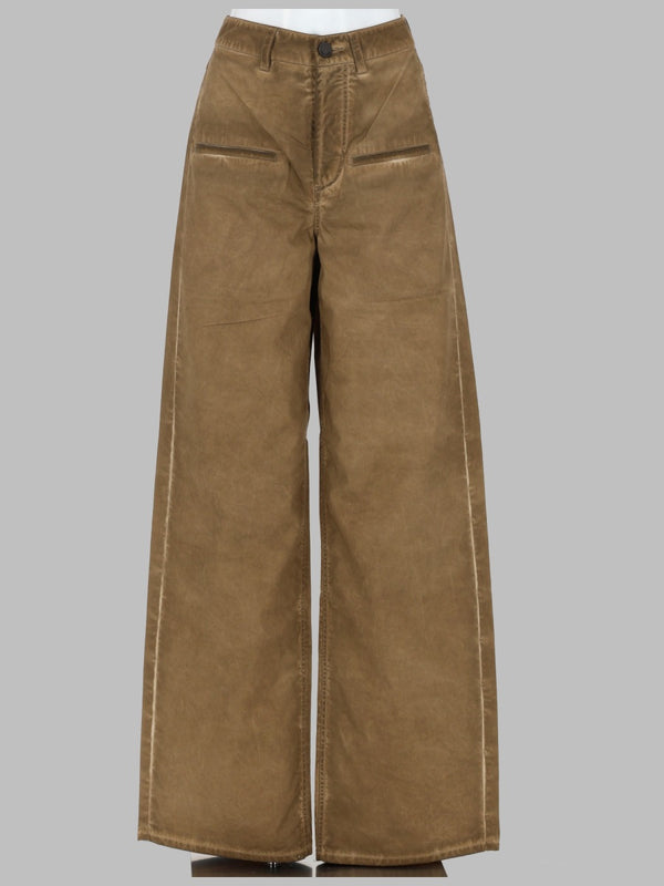 Wide-Leg Trousers Ball Beige Cotton