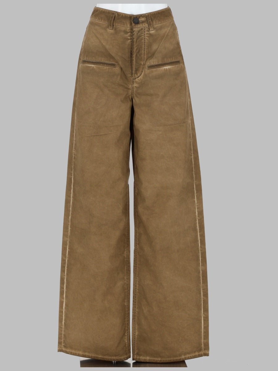 Wide-Leg Trousers Ball Beige Cotton