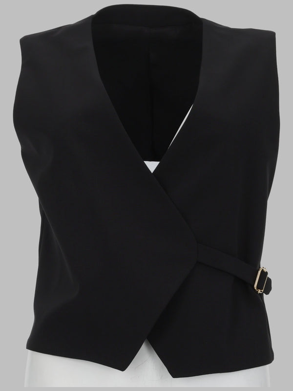 Gilet Angela Wool Black Virgin Waistcoats & Gilets
