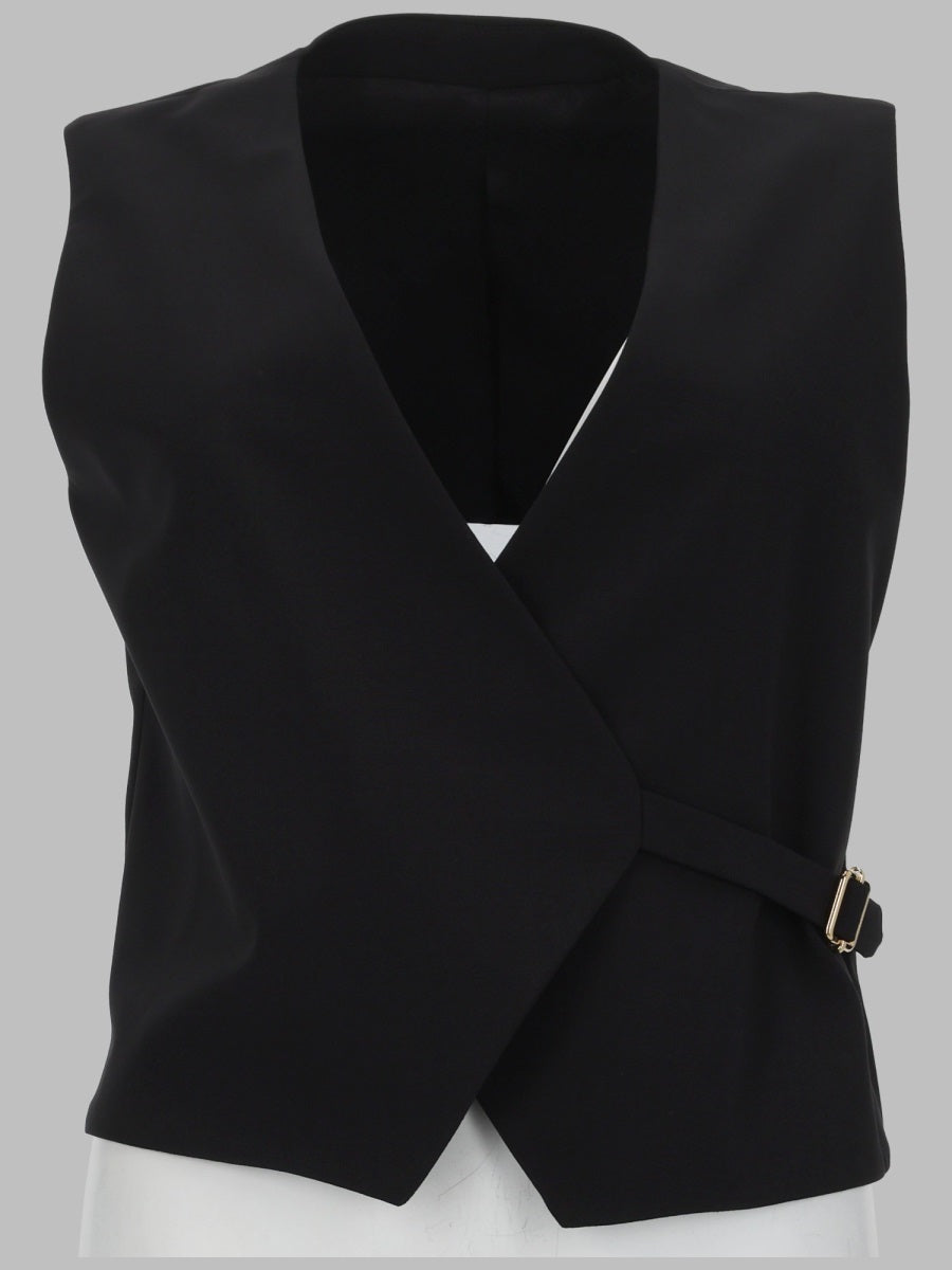Gilet Angela Wool Black Virgin Waistcoats & Gilets