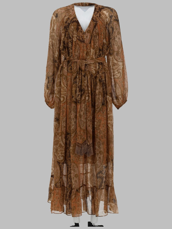 Batwing Dress Carousel Beige Linen-Silk