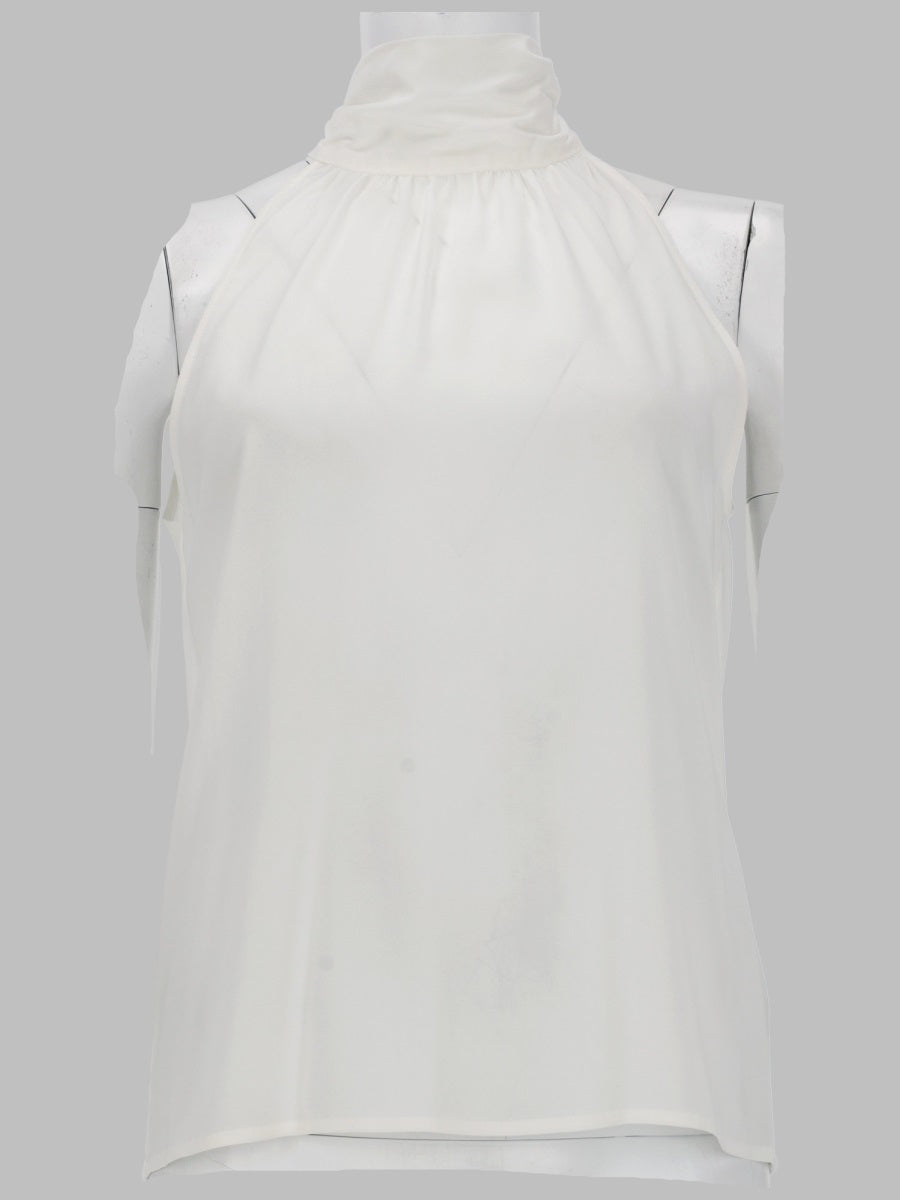 Top Anita Georgette White Viscose Tops