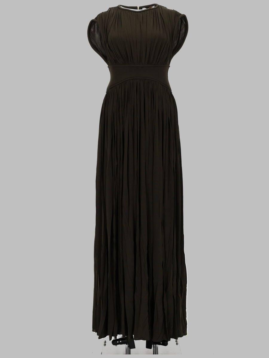 Column Dress Luna Green Viscose