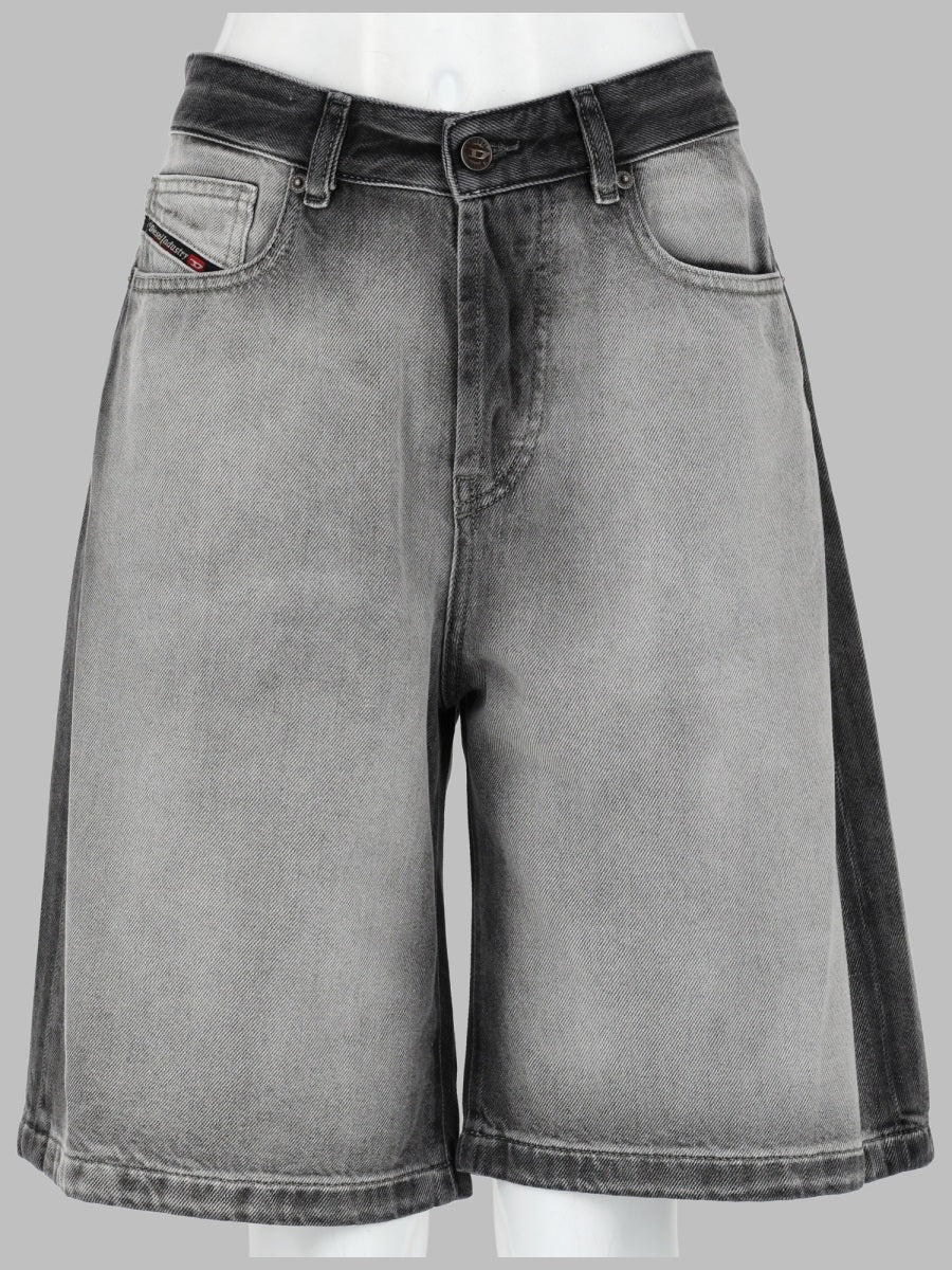 Denim Shorts Skeleton Grey Cotton