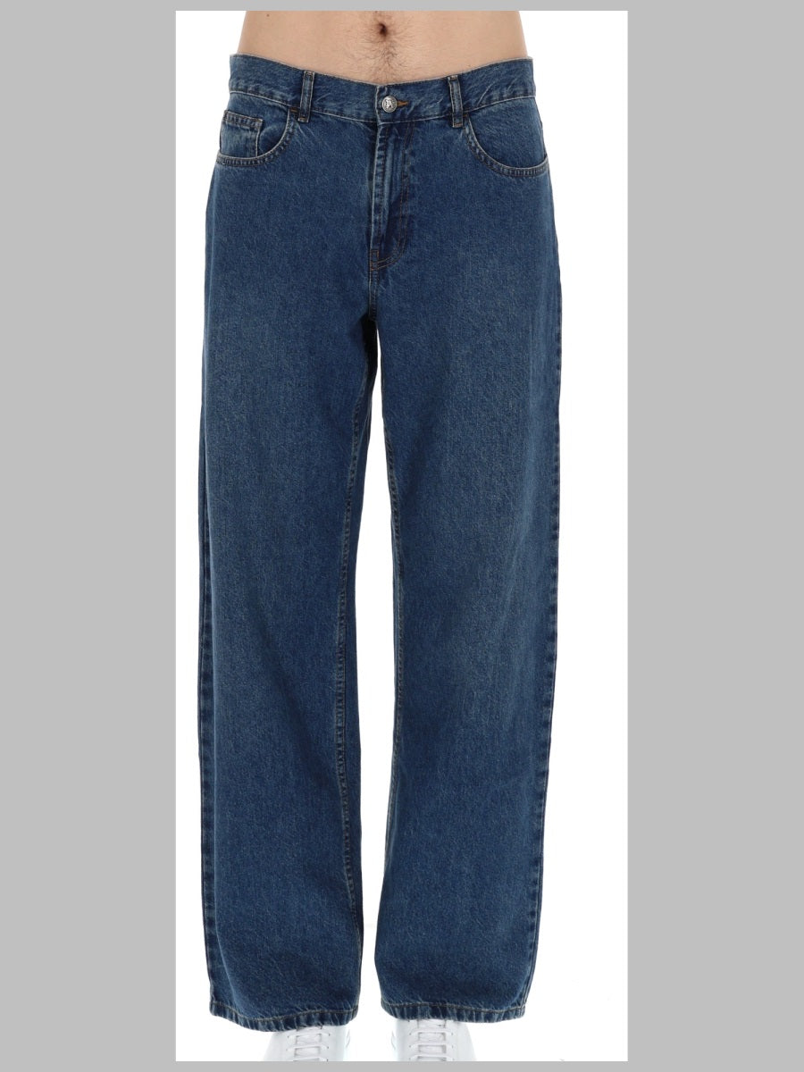 Jeans Curved Logo Denim Cotton