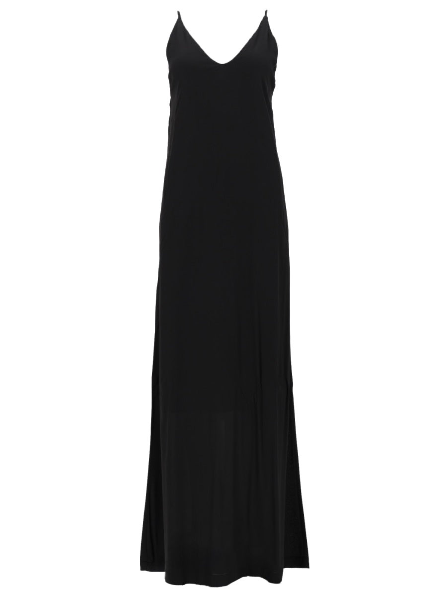 Dress V-Neck Black Viscose