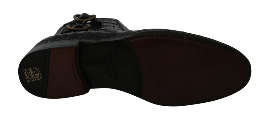 Dolce & Gabbana 74% Crocodile derby boot in black