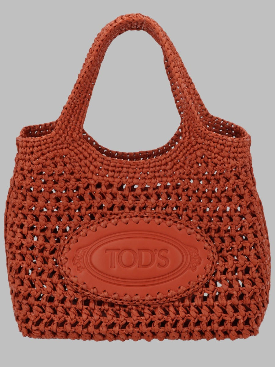 Mini Shopping Bag Red Viscose Shoulder