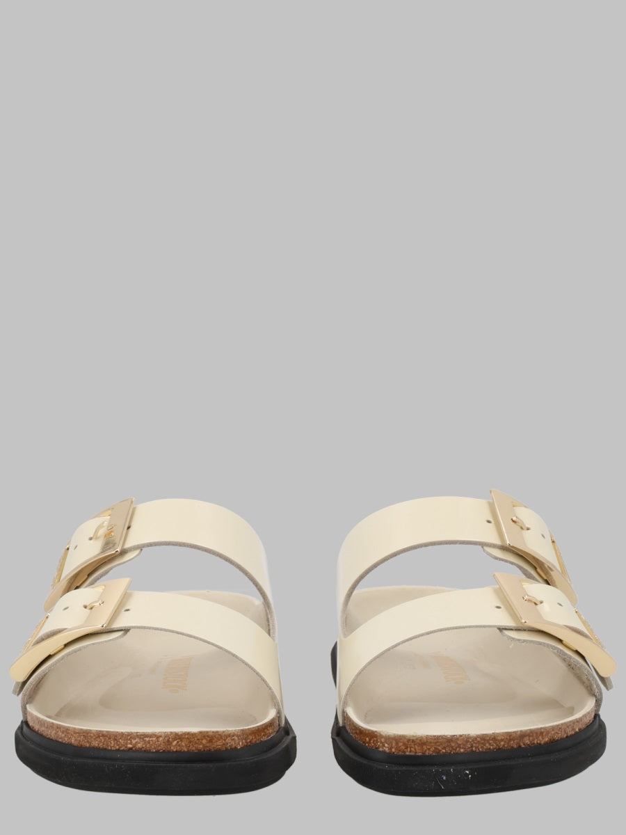 Sandals Arizona Droplet Buckle Beige Leather