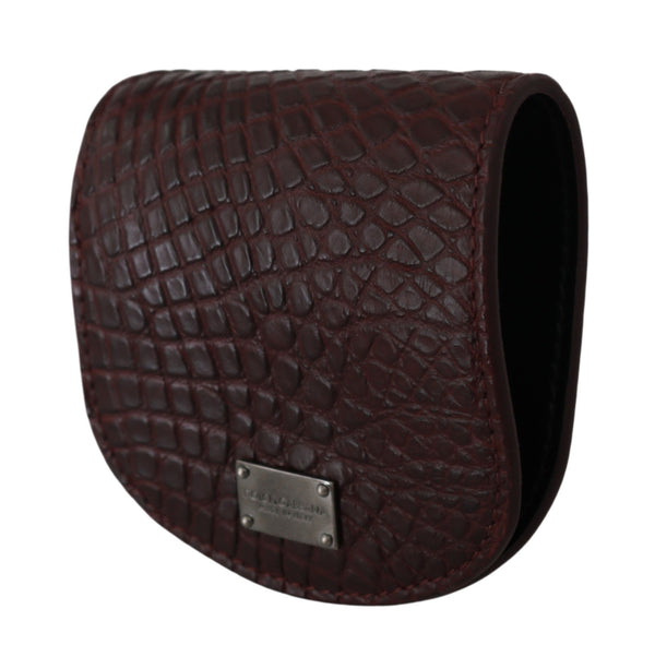 Dolce & Gabbana 100% Caimano Leather coin case in brown