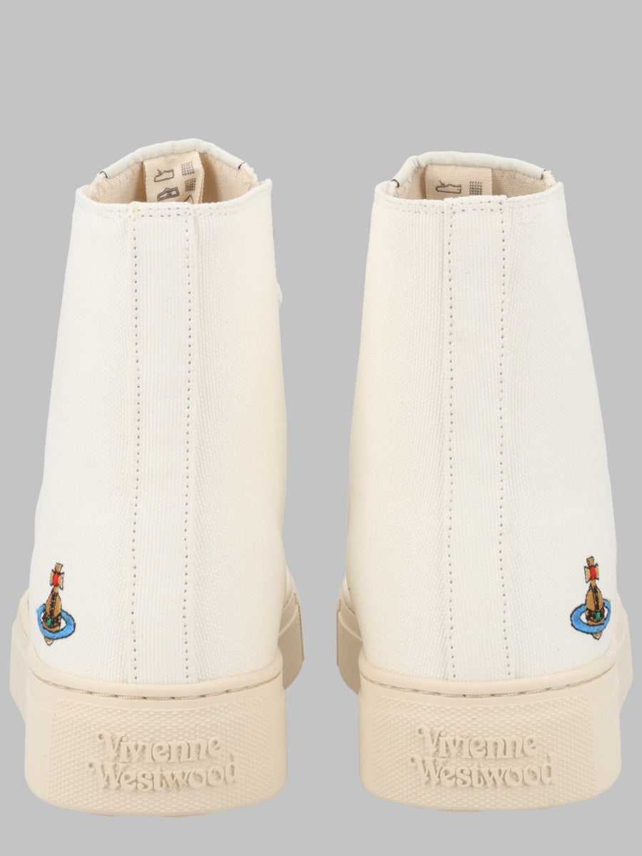 High-Top Sneakers Plimsoll White Cotton Trainers