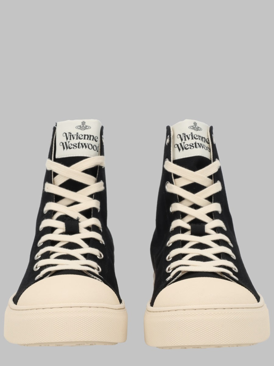 High-Top Sneakers Plimsoll Black Cotton Trainers