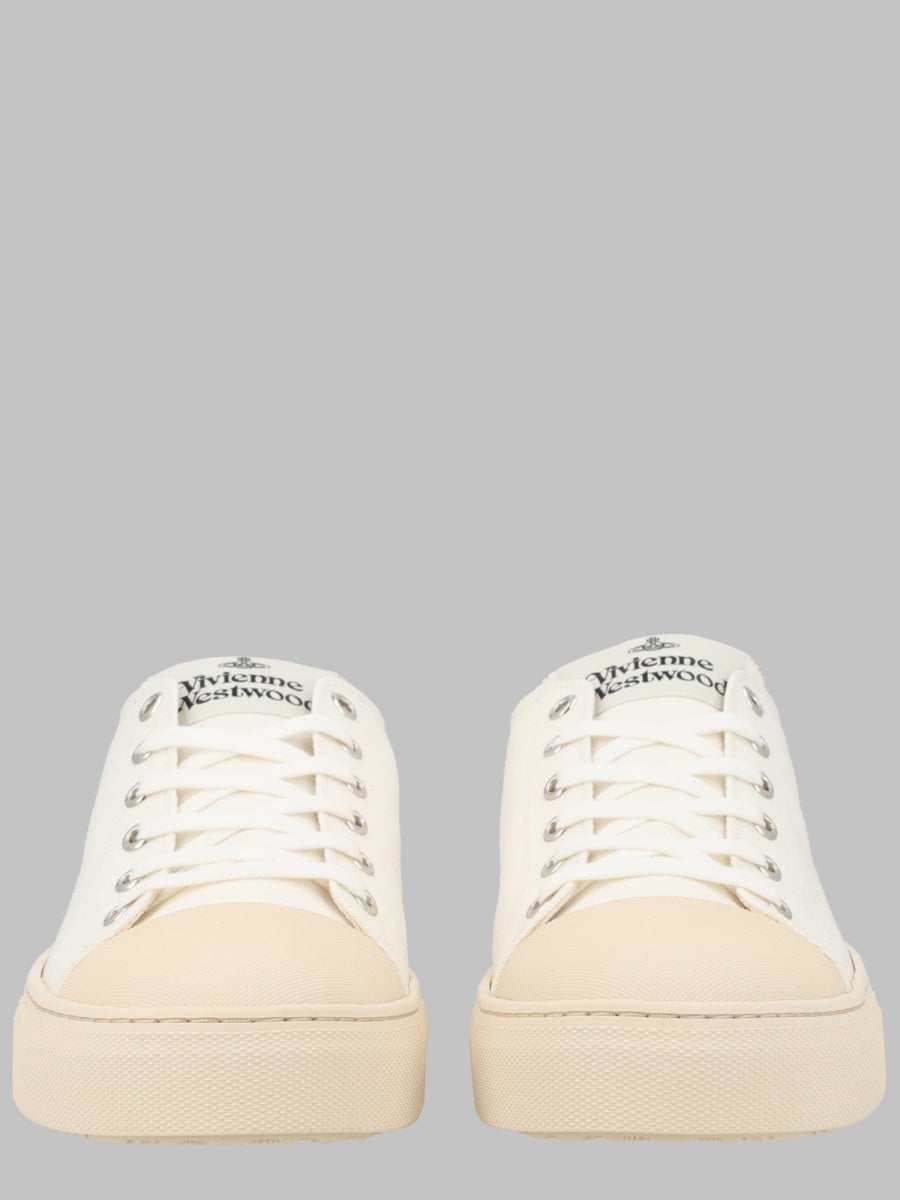 Low Top Sneakers Primsoll White Cotton Trainers