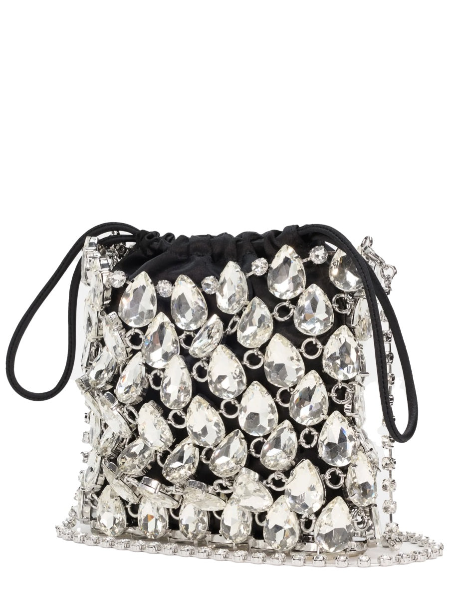 Handbag Mini Metallic Knit Silver Glass Handbags