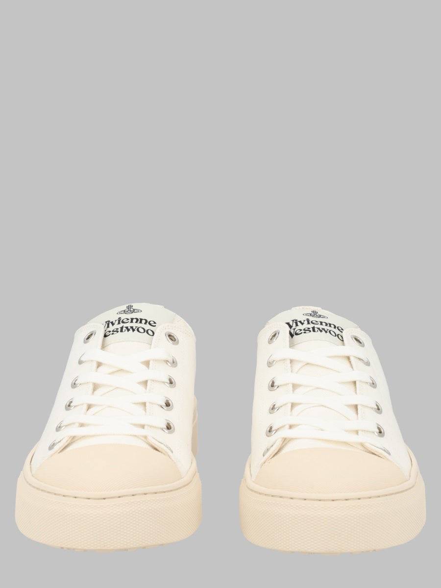 Low-Top Sneakers Plimsoll White Cotton Trainers