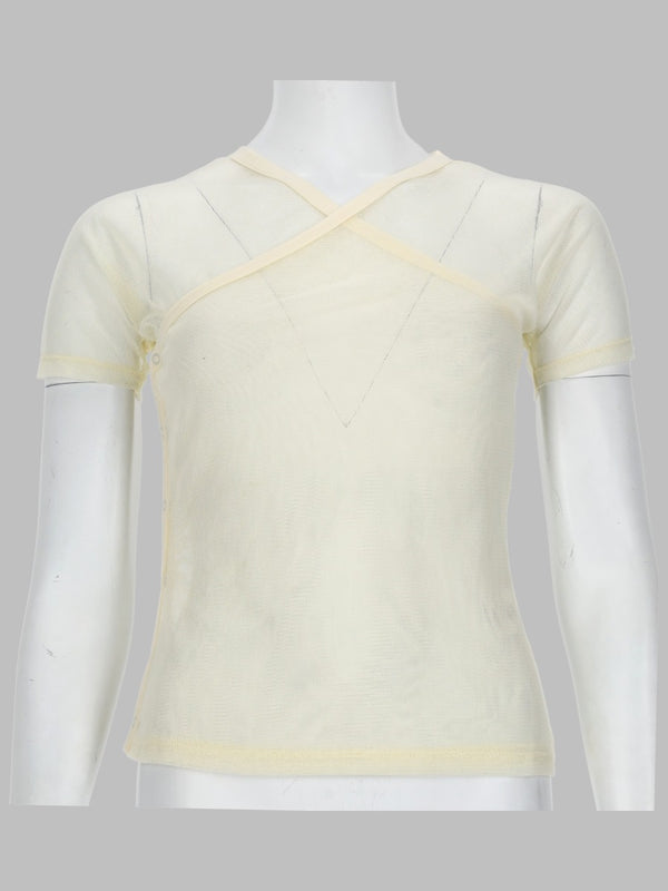 Top Olimpia Mesh Ivory Cotton T-shirts