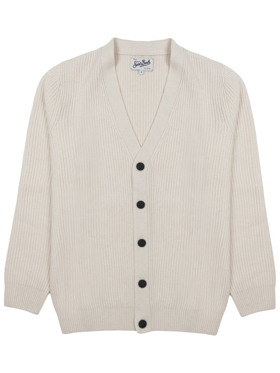 Cardigan Herrison Wool Beige Jumpers