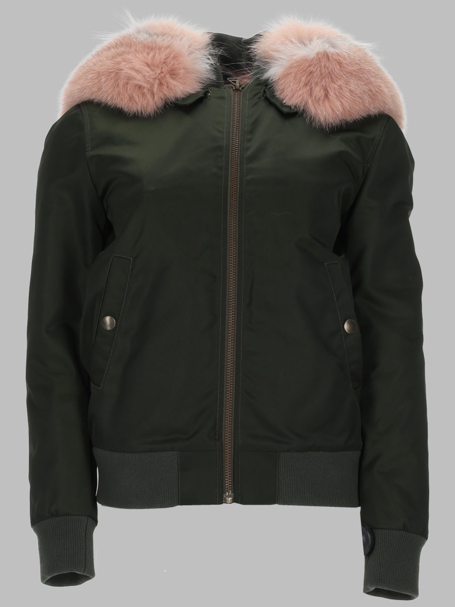 Bomber Jacket With Hood Multicolour Polyamide