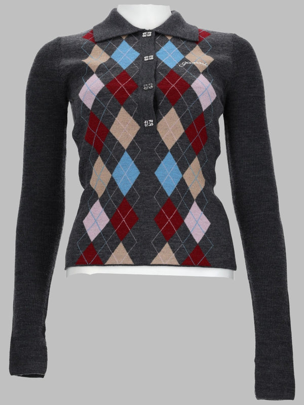 Polo Sweater Grey Wool Jumpers