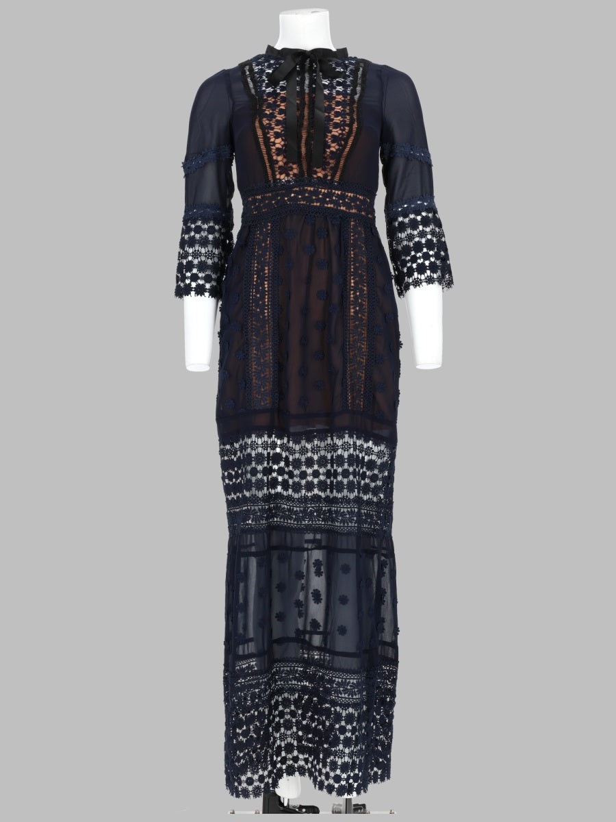 Dress With Lace Details, Blue