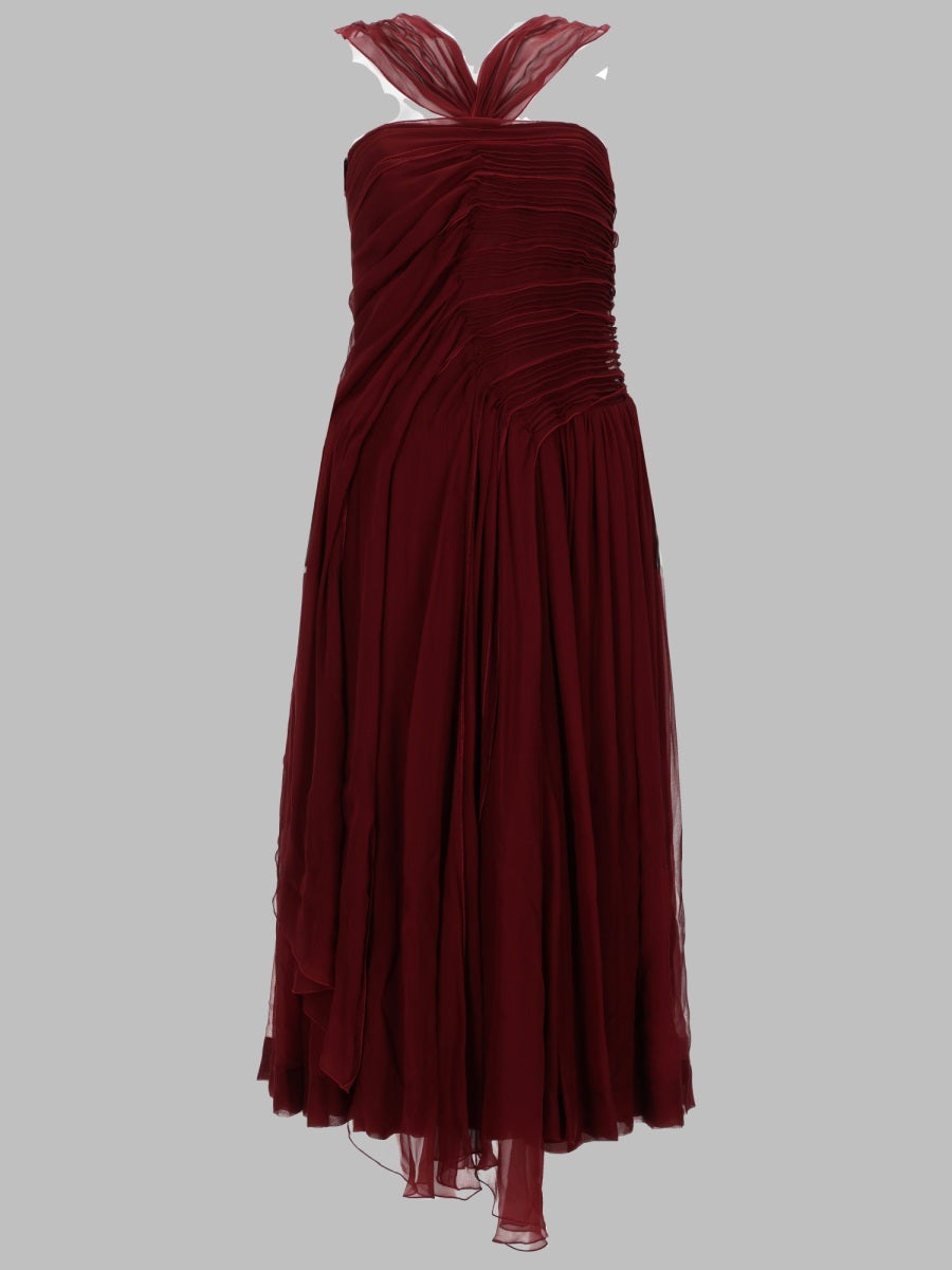 Midi Dress Silk Red