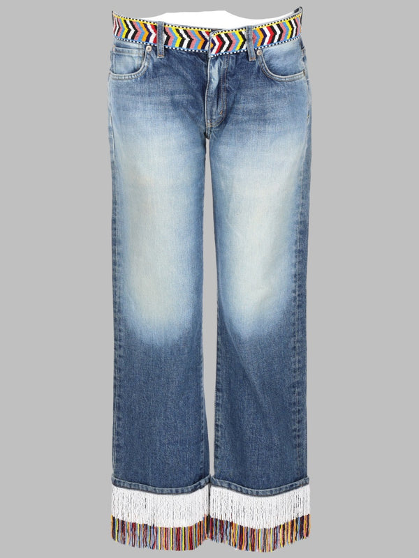 Jeans With Bead Decoration, Denim Cotton