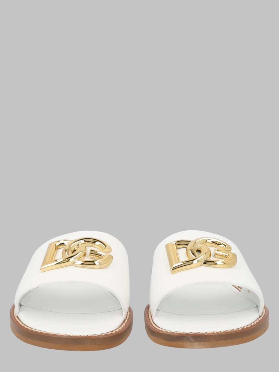 Ciabatta Flats White Calf Leather