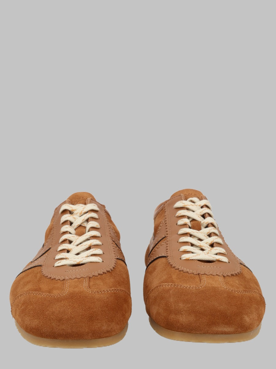 Sneakers Suede Brown Leather Trainers