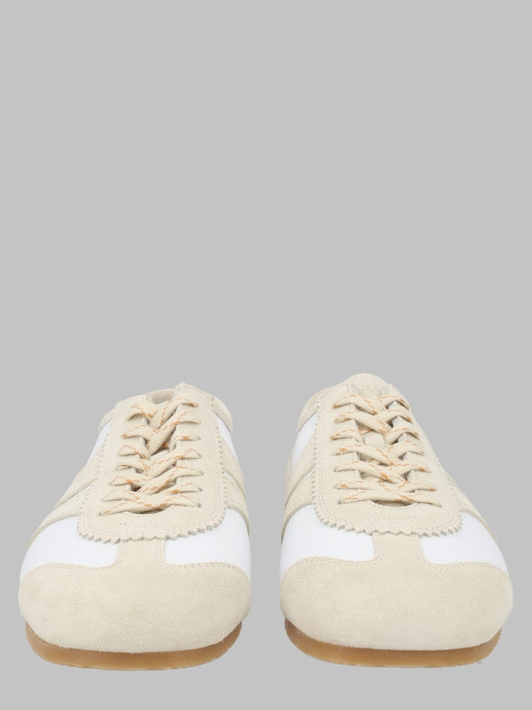 Leather Sneakers With Suede Details White Trainers