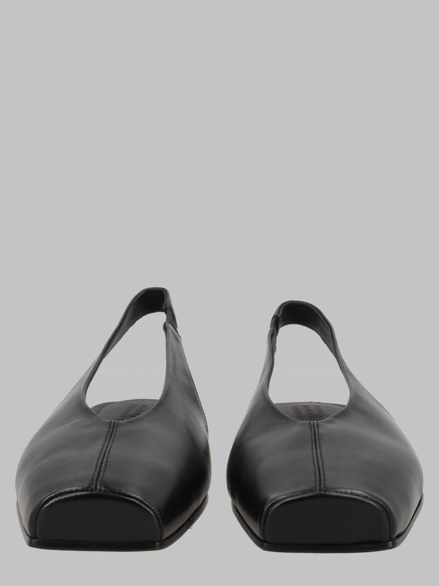 Ballerina Slingback Black Leather Shoe